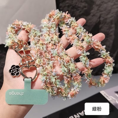 小香風編織金屬鏈手機掛繩 斜背長款百搭 輕奢感隨身背帶9