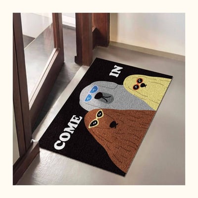 搞怪墨鏡貓狗 進門入戶門玄關絲圈地墊3