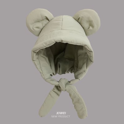 冬季新款米奇耳朵羽絨棉帽雷鋒帽 輕盈保暖護耳綁帶  防寒騎行帽2