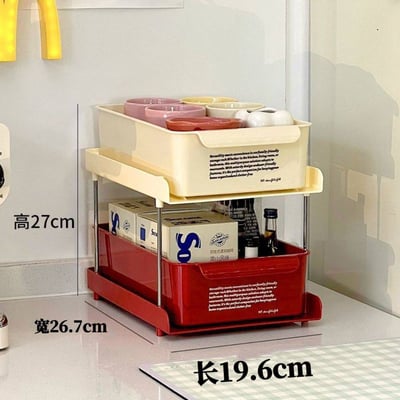 Ins風格多層桌面收納盒 廚房咖啡角整理神器專用抽屜式置物架8