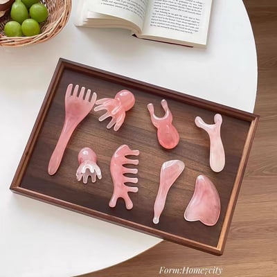 女王專屬 粉色養生美容撥筋絡 按摩八件套組合3