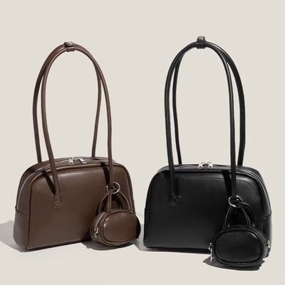 日系小眾．復古波士頓手提包 附迷你可愛小包   通勤休閒百搭款3