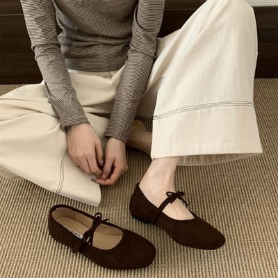 秋冬法式瑪麗珍   美拉德氣質平底鞋復古方圓頭7