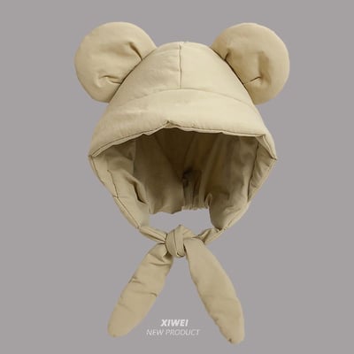 冬季新款米奇耳朵羽絨棉帽雷鋒帽 輕盈保暖護耳綁帶  防寒騎行帽4