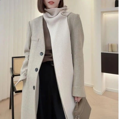 不只是圍巾 多用途針織掛脖披肩 條紋針織掛脖圍巾4