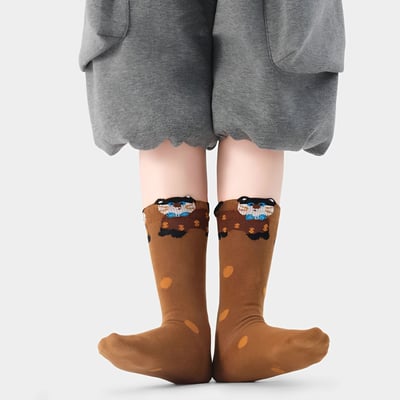 韓版兒童可愛茶壺中筒兒童襪 兔子款5