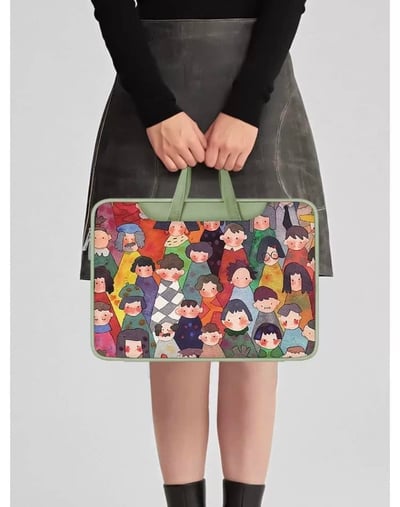 摩登城市 人物插畫風多功能旅行電腦包8