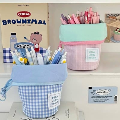 繽紛馬卡龍色系可站立筆袋8