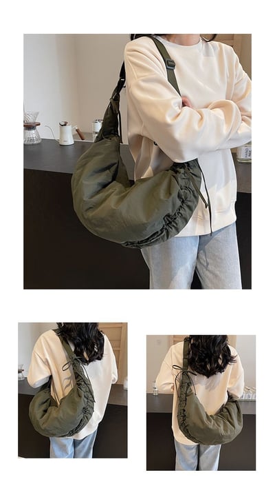 通勤休閒百搭 韓系風尼龍布流浪包 單肩斜挎包14