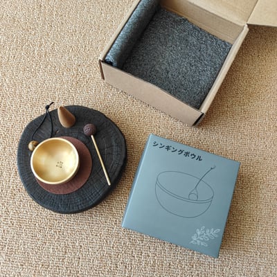 日本美術館同款 迷你黃銅回音頌鉢・靜心儀式小罄1