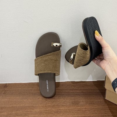 夏季新款金屬扣套趾拖鞋6