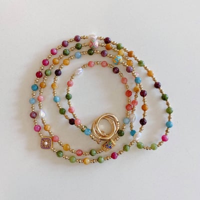 高級感多彩天然石手機掛繩手機背帶7