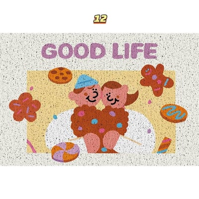 可愛小情侶家用入戶門墊進門絲圈地墊12