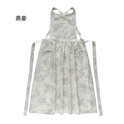 法式復古棉麻田園碎花圍裙 森系工作服16