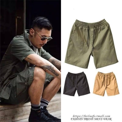 時髦同款棉質舒適工裝五分短褲2