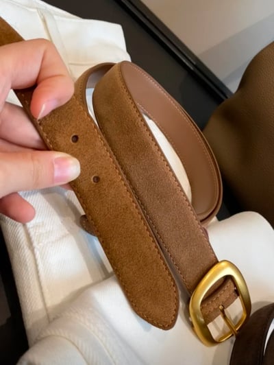 穿搭耐看款  真皮高品質絨面磨砂牛皮腰帶2