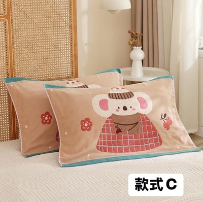 八層紗布舒適純棉多款枕頭套枕套3