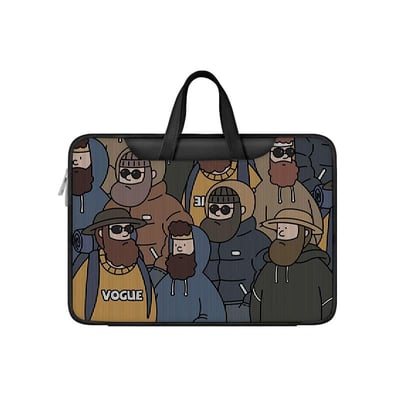 城市酷男 鬍子man插畫風多功能旅行電腦包1