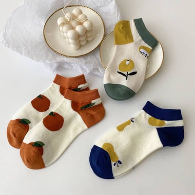 新款水果插畫船襪5雙組2