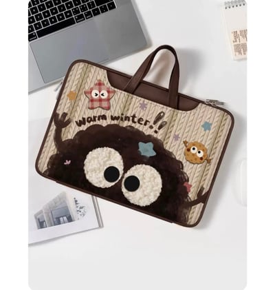 灰塵精靈 小煤球插畫風多功能旅行電腦包8