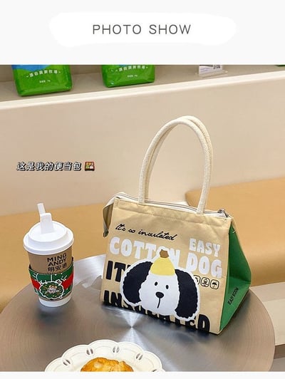 可愛便當保溫袋大容量學生午餐袋  防水鋁膜手提飯盒包12