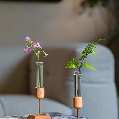 實木試管花瓶 小清新桌上擺件水培插花器7