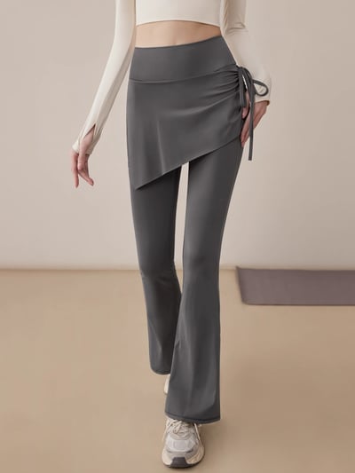 微喇修腿・高腰收腹 假兩件顯瘦抽繩瑜珈褲裙5