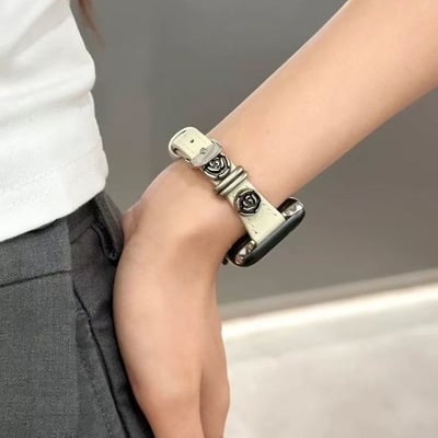 復古金屬山茶花蘋果錶帶  小蛮腰設計百搭氣質款5