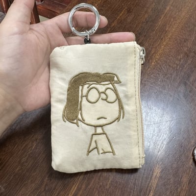 花生漫畫角色刺繡卡包 可伸縮掛鉤掛繩小錢包收納袋13