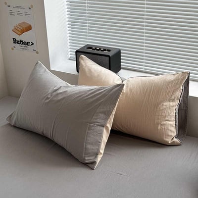 INS 極簡雙拼色系枕套9