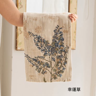 復古花卉提花紗布純棉毛巾2入組2