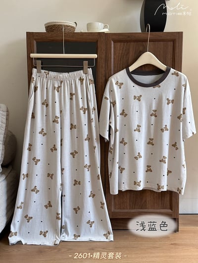 夏日涼感舒適雪花棉精靈睡衣 高級感透氣居家套裝16