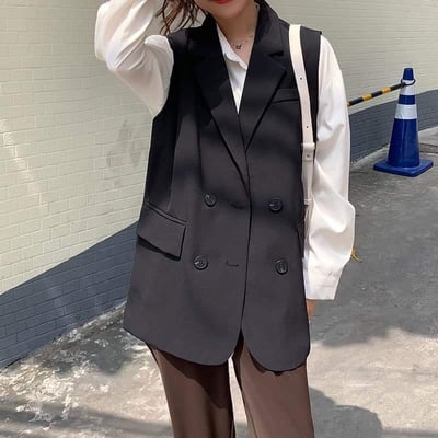 新款有大尺碼復古西裝版背心9