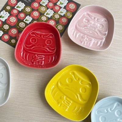 日式招福達摩陶瓷醬料碟 可愛浮雕小碟芥末醬油碟5