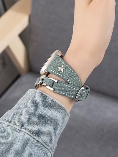 Y2K牛仔風雙圈設計時髦Apple watch錶帶2