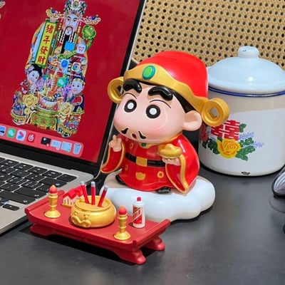 新年限定來財啦！蠟筆小新財神擺件3