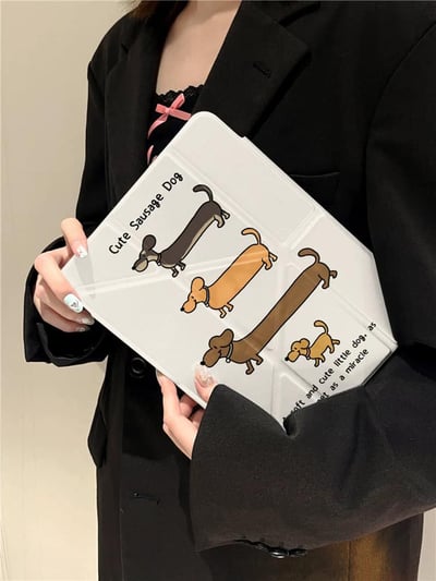 大中小臘腸狗 可愛臘腸狗Y型iPad平板保護套2