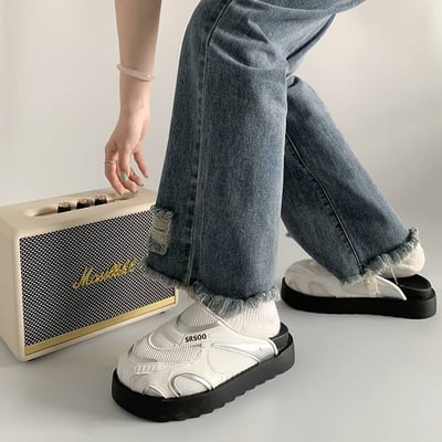 日系小眾機能風厚底包頭半拖鞋5