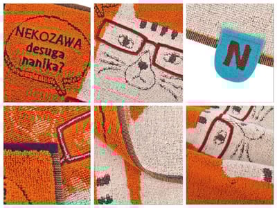 特價日系貓咪純棉小方巾2