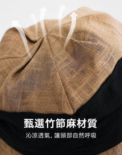 春夏百搭護臉護頸遮陽帽 輕盈可折疊亞麻防曬帽3