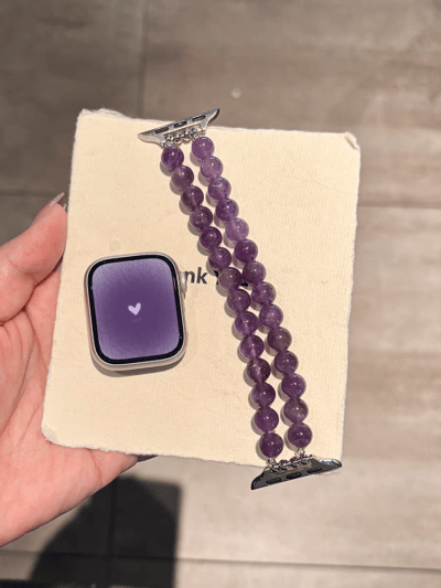 天然夢幻葡萄紫水晶 iWatch 錶帶Apple Watch S1-10/SE 適用2