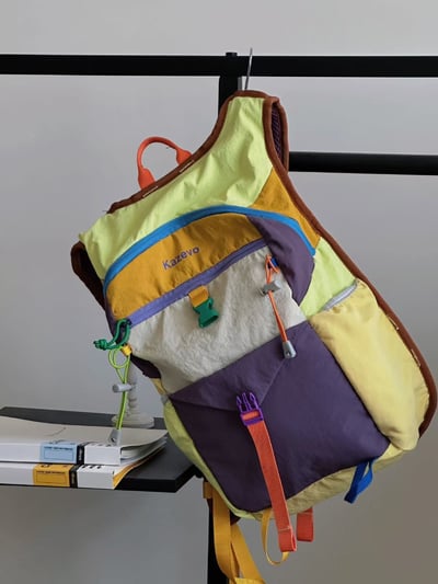 俏皮拼色防水登山包 輕量雙肩背包 旅行休閒大容量背包2