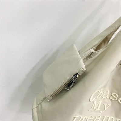 韓國同款清新馬卡龍 休閒百搭刺繡字母布袋5