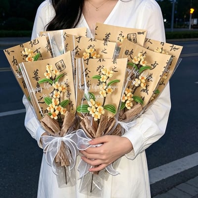 教師結禮物  國風手作桂花花束4