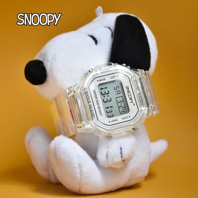 正品Snoopy兩色可夜光電子手錶1