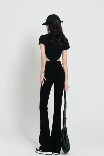 一定要買的瘦瘦黑褲 視覺爆瘦微喇小黑褲4