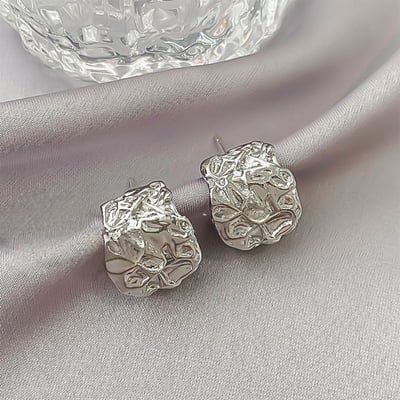 高級感銀色系 不規則系列耳環5入組5