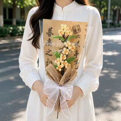 教師結禮物  國風手作桂花花束2
