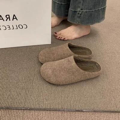 【寬腳友善】 秋冬復古勃肯外穿保暖款懶人鞋4