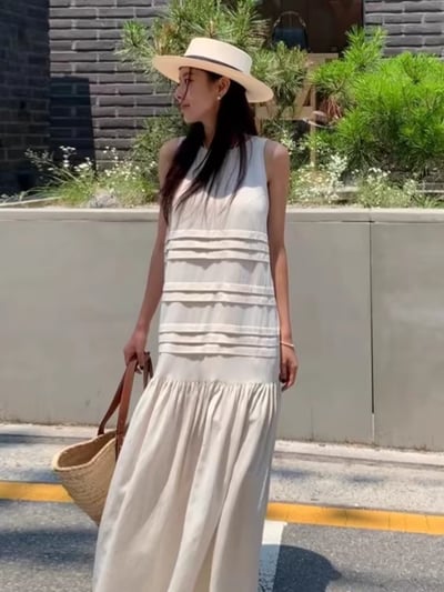 高級感滿分 夏日度假背心連身裙4